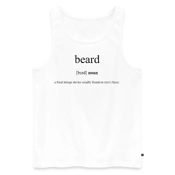 Beard | Bart Definition Dictionary - Männer Premium Bio Tank Top - Weiß - Vorne - Michal (187cm)
