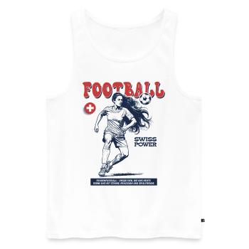 Suisse Fußballspielerin Shirt: Foulspiel mit Stil - Männer Premium Bio Tank Top - Weiß - Vorne - Michal (187cm)