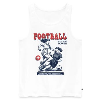 Technik im Fokus: Fußballerin Shirt Schweiz - Männer Premium Bio Tank Top - Weiß - Vorne - Michal (187cm)
