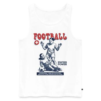 Pure Dynamism: Suisse Footballer Shirt - Men's Premium Organic Tank Top - white - Front - Michal (187cm)