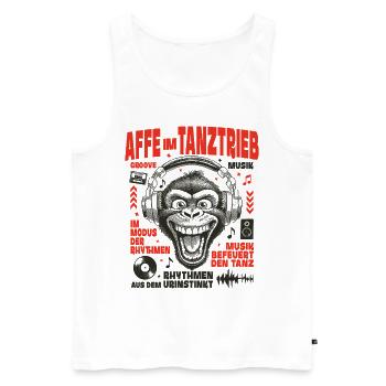 Bass Maul Shirt : Monkey pimente le rythme - Débardeur bio Premium Homme - blanc - Devant - Michal (187cm)