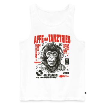 Affe Beats Shirt: Straßenparty mit Kopfhörern - Männer Premium Bio Tank Top - Weiß - Vorne - Michal (187cm)
