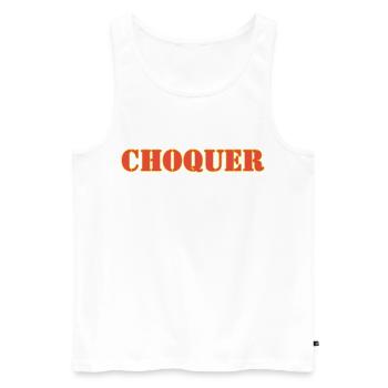 SCHOCK - Männer Premium Bio Tank Top - Weiß - Vorne - AI Model Male 178 light (178cm)