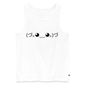 Umarmung Emoticon (づ｡◕‿‿◕｡)づ Knuddel - Männer Premium Bio Tank Top - Weiß - Vorne - Michal (187cm)