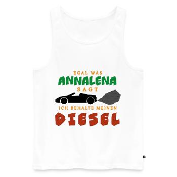 Diesel Auto Annalena Baerbock Die Grünen Verbot - Männer Premium Bio Tank Top - Weiß - Vorne - Michal (187cm)