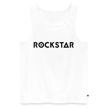 Paroles de rock star - Débardeur bio Premium Homme - blanc - Devant - Michal (187cm)