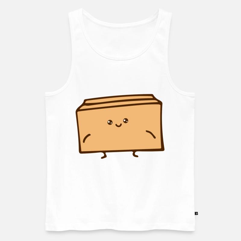 Karton - Lustig - Verpackung - Männer Premium Bio Tank Top - Weiß