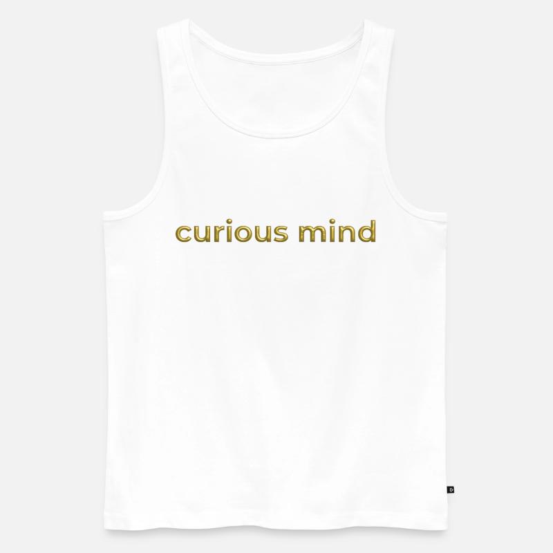 curious mind gold 3d schrift positive mindset - Männer Premium Bio Tank Top - Weiß