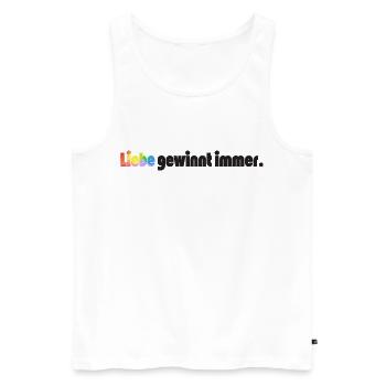 Liebe gewinnt immer Frieden Statement Vielfalt - Männer Premium Bio Tank Top - Weiß - Vorne - Michal (187cm)