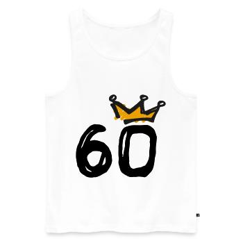 60e anniversaire Krone - Débardeur bio Premium Homme - blanc - Devant - Michal (187cm)