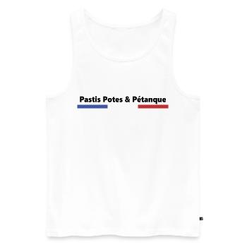 PASTIS POTES PÉTANQUE FRANCE BBR - Débardeur bio Premium Homme - blanc - Devant - Michal (187cm)