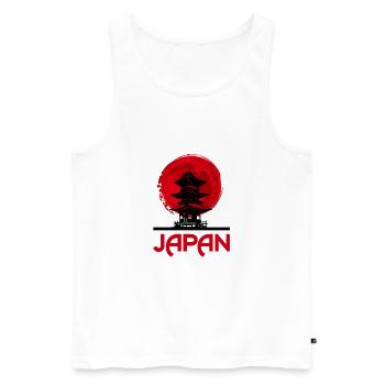 Japan, country, buildings, flag, gift idea - Men's Premium Organic Tank Top - white - Front - AI Model Male 178 light (178cm)