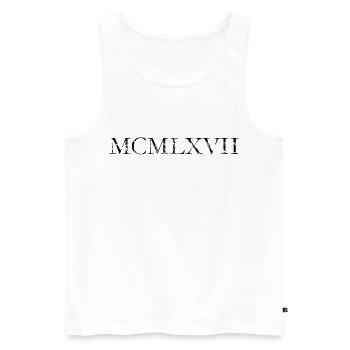 MCMLXVII 1967 Romain Anniversaire Année - Débardeur bio Premium Homme - blanc - Devant - Michal (187cm)