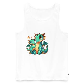 Loving Dragon Parent with Child - Men's Premium Organic Tank Top - white - Front - AI Model Male 178 light (178cm)