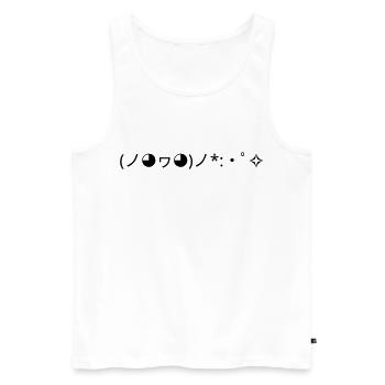 Konfetti Emoticon (ノ◕ヮ◕)ノ*:・ﾟ✧ Freude - Männer Premium Bio Tank Top - Weiß - Vorne - Michal (187cm)