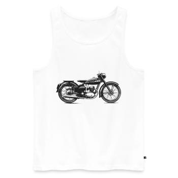 VINTAGE MOTO Kreation Louis RUNEMBERG © Adagp - Männer Premium Bio Tank Top - Weiß - Vorne - Michal (187cm)