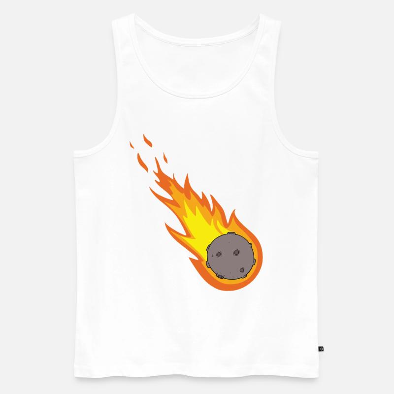 Flaming Meteor Comet Space - Männer Premium Bio Tank Top - Weiß