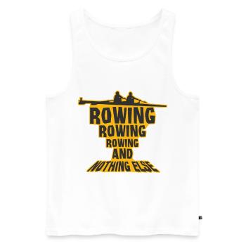 Rudern - Männer Premium Bio Tank Top - Weiß - Vorne - Michal (187cm)