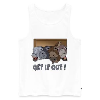 Get it out! Donkey group Gift idea for crazy - Men's Premium Organic Tank Top - white - Front - Michal (187cm)