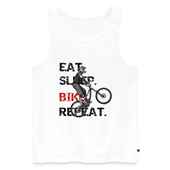 eat sleep bike repeat - Männer Premium Bio Tank Top - Weiß - Vorne - Michal (187cm)