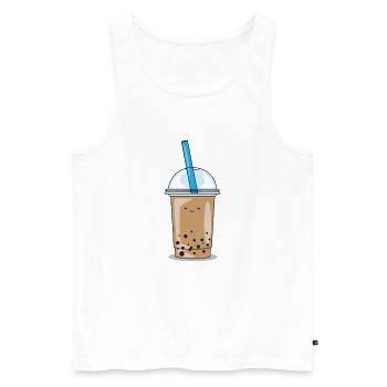 Bubble Tea Pearl Milk Tea Boba Tea Milk Gift - Men's Premium Organic Tank Top - white - Front - AI Model Male 178 light (178cm)
