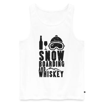 Snowboard Winter Sport Boarding Snow Whiskey - Men's Premium Organic Tank Top - white - Front - AI Model Male 178 light (178cm)