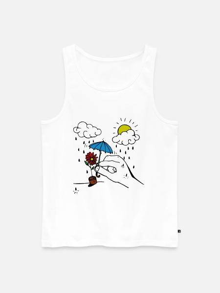 Rain - Men's Premium Organic Tank Top - white