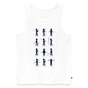 How to carry skis! Funny skier tshirt men women - Men's Premium Organic Tank Top - white - Front - AI Model Male 178 light (178cm)