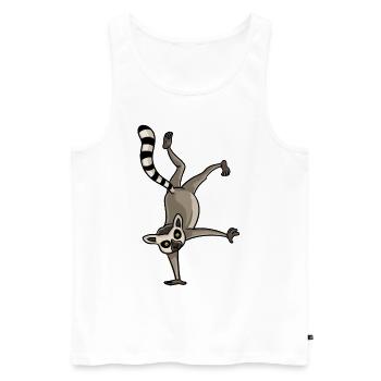 Lemur Affen Lustiger Tierliebe Liebhaber Geschenk - Männer Premium Bio Tank Top - Weiß - Vorne - Michal (187cm)