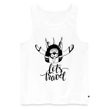 Parachutist dog - Men's Premium Organic Tank Top - white - Front - Michal (187cm)