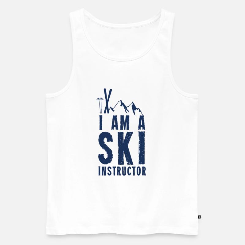 Ich bin Skilehrer - Männer Premium Bio Tank Top - Weiß