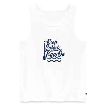 Rowing Rowing Rowing Rowing Rowing Rowing Boat - Men's Premium Organic Tank Top - white - Front - AI Model Male 178 light (178cm)