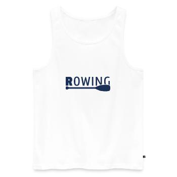 Rowing Rowing Boat Rower Rowing Rowing - Men's Premium Organic Tank Top - white - Front - AI Model Male 178 light (178cm)