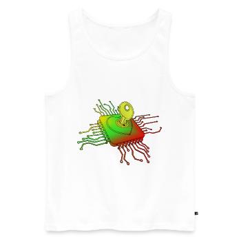 PC hardware with key and lock gift idea - Men's Premium Organic Tank Top - white - Front - AI Model Male 178 light (178cm)
