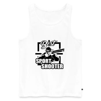 Sport shooting - Men's Premium Organic Tank Top - white - Front - Michal (187cm)