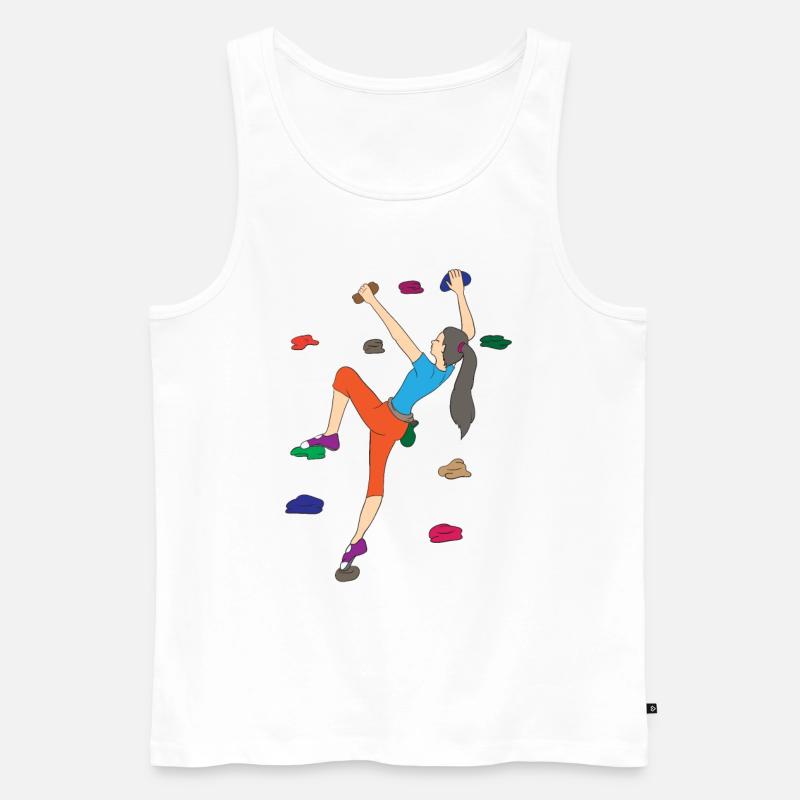 Klettern Kletterhalle Kletterer Bouldern Geschenk - Männer Premium Bio Tank Top - Weiß