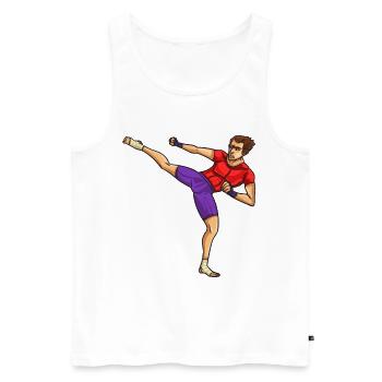 MMA Combat d'Arts Martiaux Mixtes d'Arts Martiaux - Débardeur bio Premium Homme - blanc - Devant - Michal (187cm)
