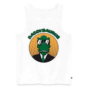 Dinosaurier Dino T-Rex Papa Vater Papi Geschenk - Männer Premium Bio Tank Top - Weiß - Vorne - Michal (187cm)
