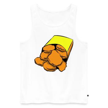Cadeau de restauration rapide pépite de poulet Noug Nuggs - Débardeur bio Premium Homme - blanc - Devant - Michal (187cm)