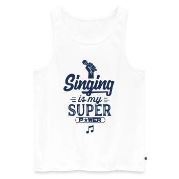 Vocal music band singer singer singing - Men's Premium Organic Tank Top - white - Front - AI Model Male 178 light (178cm)