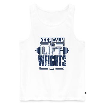 Sports Weightlifter Weightlifting gym Weightlifter - Men's Premium Organic Tank Top - white - Front - Michal (187cm)