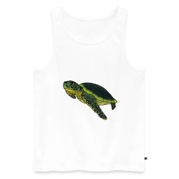 Old turtle with experience gift idea animals - Men's Premium Organic Tank Top - white - Front - Michal (187cm)