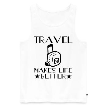 Reise Reisender Urlaubsreise Urlaub Kurztrip - Männer Premium Bio Tank Top - Weiß - Vorne - AI Model Male 178 light (178cm)