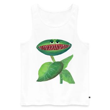 plante manger de la viande drôle enfants cadeau - Débardeur bio Premium Homme - blanc - Devant - Michal (187cm)