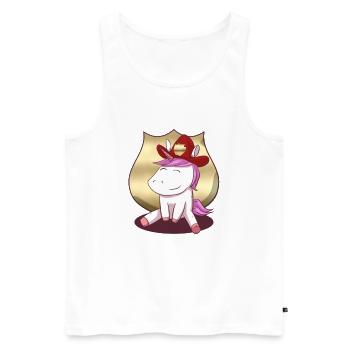 Firefighters Unicorn Firefighter Unicorn - Men's Premium Organic Tank Top - white - Front - AI Model Male 178 light (178cm)