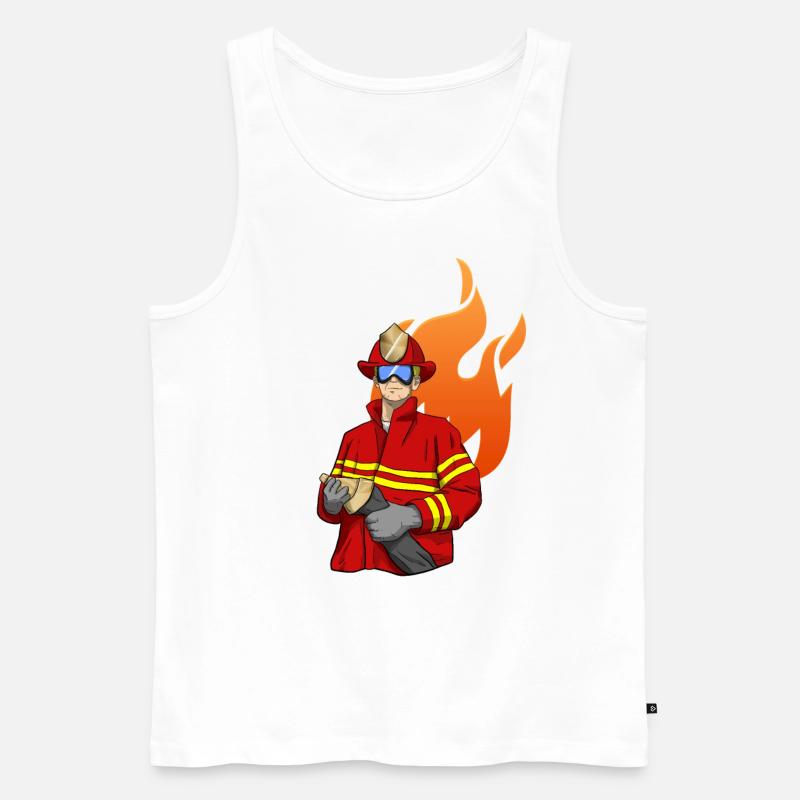Feuerwehrmann Firefighter - Männer Premium Bio Tank Top - Weiß