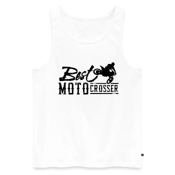 Motocross - Männer Premium Bio Tank Top - Weiß - Vorne - AI Model Male 178 light (178cm)