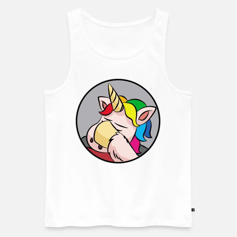 Einhorn FACEPALM Meme Nerd - Männer Premium Bio Tank Top - Weiß