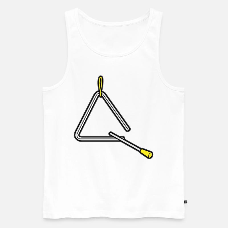 TRIANGLE Triangel Musicer Percussion Percussionist - Männer Premium Bio Tank Top - Weiß