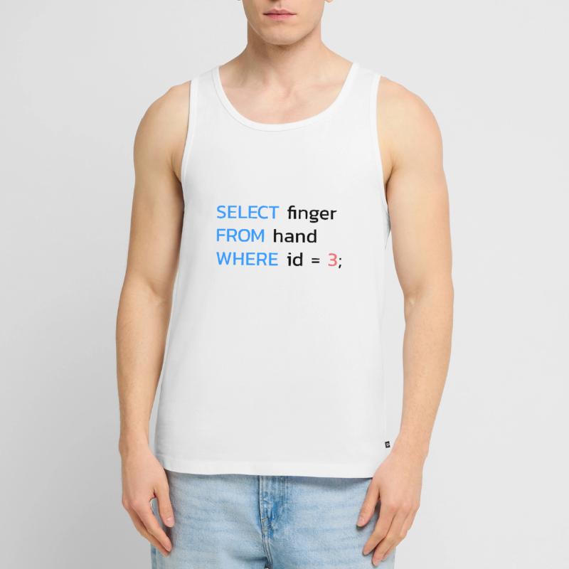 Funny SQL Middle Finger Developer Men's Premium Organic Tank Top